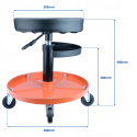 Taboret warsztatowy stołek obrotowy siedzisko z półką 136 KG SN6713